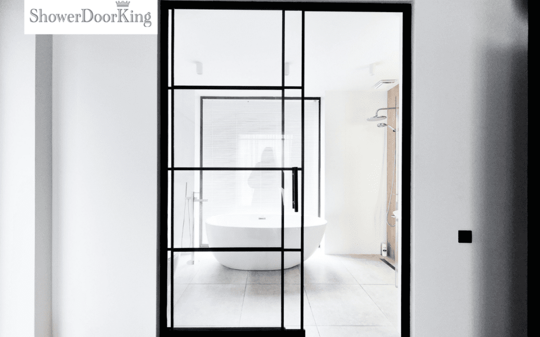 Space-Saving Grid Shower Doors for Small Bathrooms