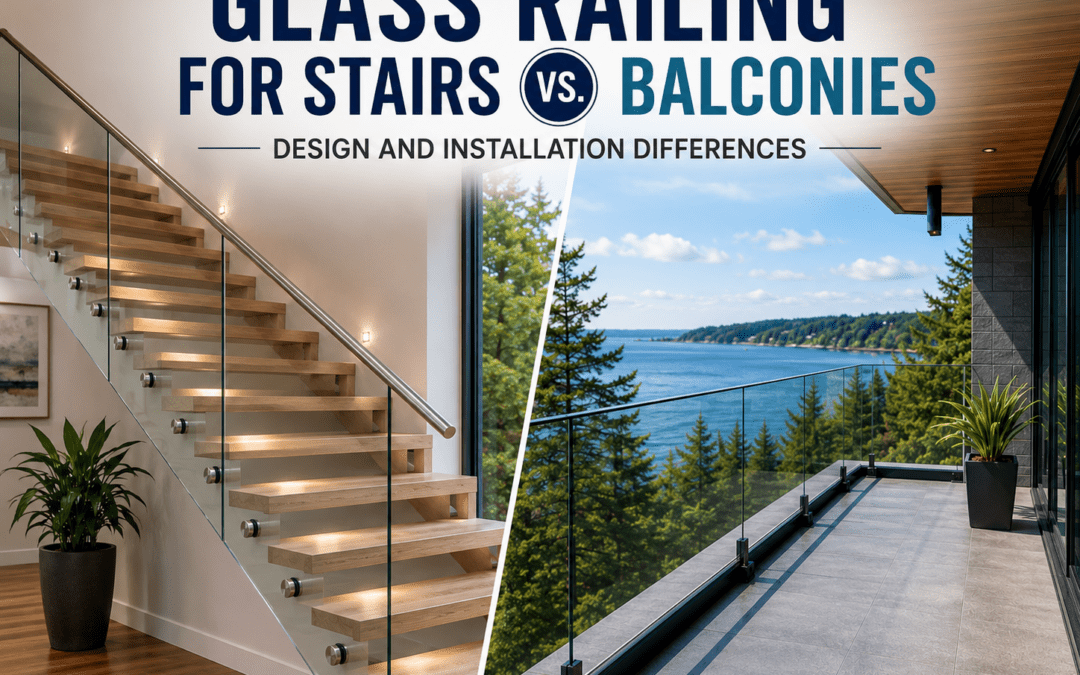 Custom Glass Railing for Stairs vs. Balconies: Design and Installation Differences
