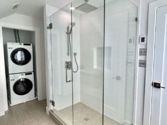 Shower Door with Brushed Nickel Hardware